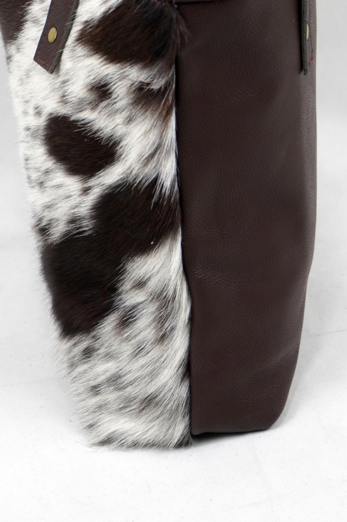 Natural Cowhide Tote Bags | Hair On Leather Cow Hide Handbags | Real Cow Skin Shoulder Bags | TB114