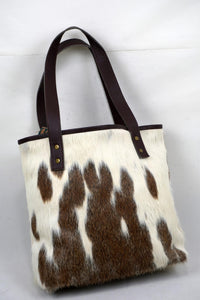 Double Sided Natural Cowhide Tote Bags | Hair On Leather Cowhide Handbags | Real Cow Skin Shoulder Bags | DTB119