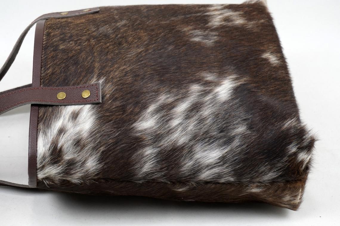 Double Sided Natural Cowhide Tote Bags |  Hair On Leather Cow Hide Handbags | Shoulder Bags | DTB120