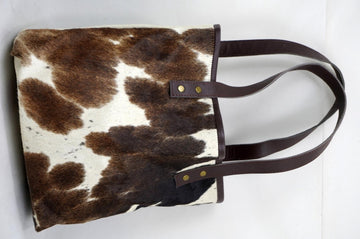 Double Sided Natural Cowhide Tote Bags |  Hair On Leather Cow Hide Handbags | Shoulder Bags | DTB121