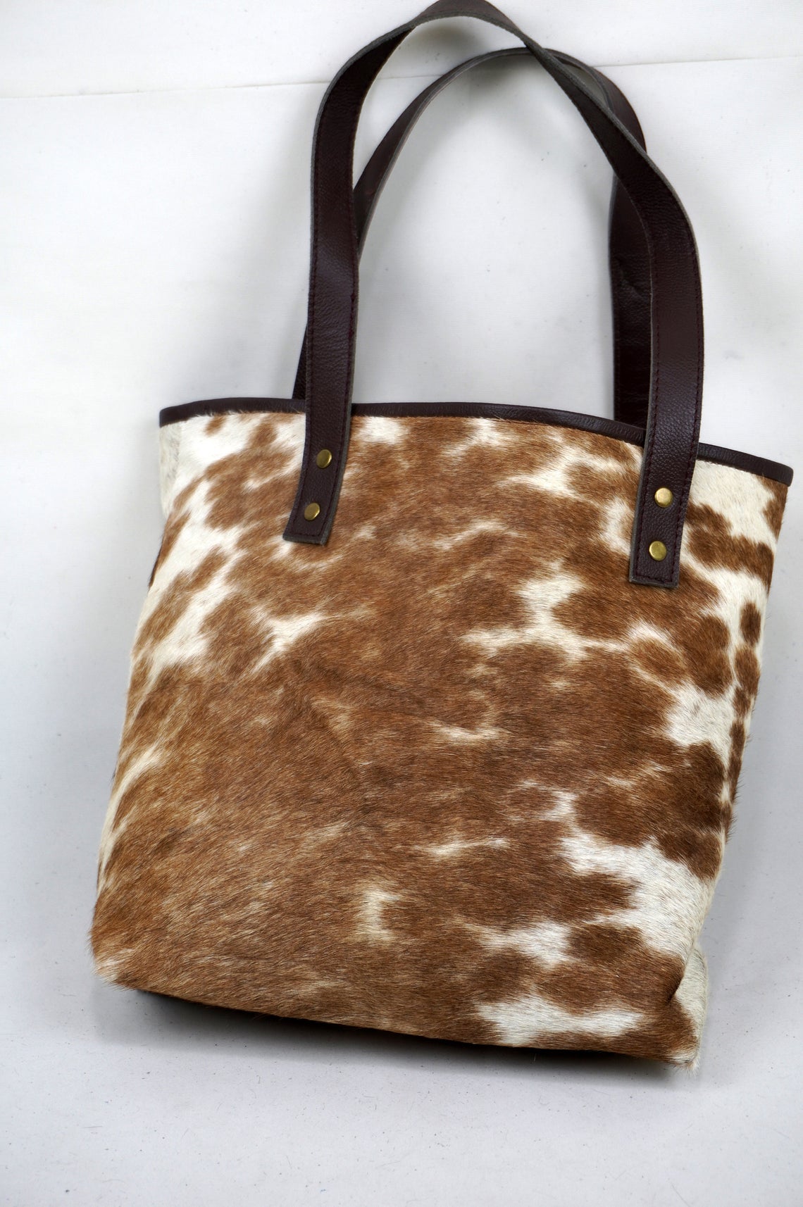 Double Sided Natural Cowhide Tote Bags |  Hair On Leather Cow Hide Handbags | Shoulder Bags | DTB123