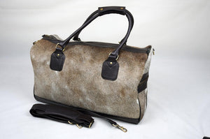 LARGE Natural COWHIDE Duffel Bag Real Hair On Leather TRAVEL Bag Original Cow Skin Luggage Bag | DB37