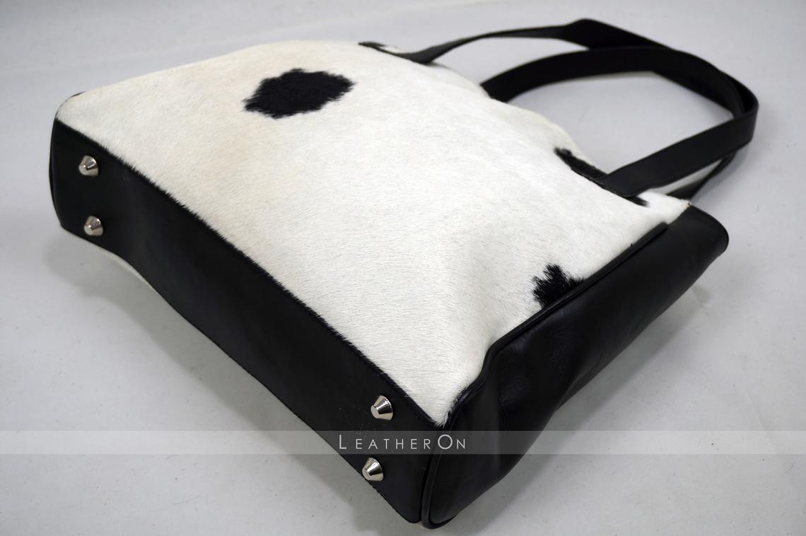 Natural Hair On Cowhide Handbag | Genuine Hair On Leather Shoulder Bag | Ladies Bag