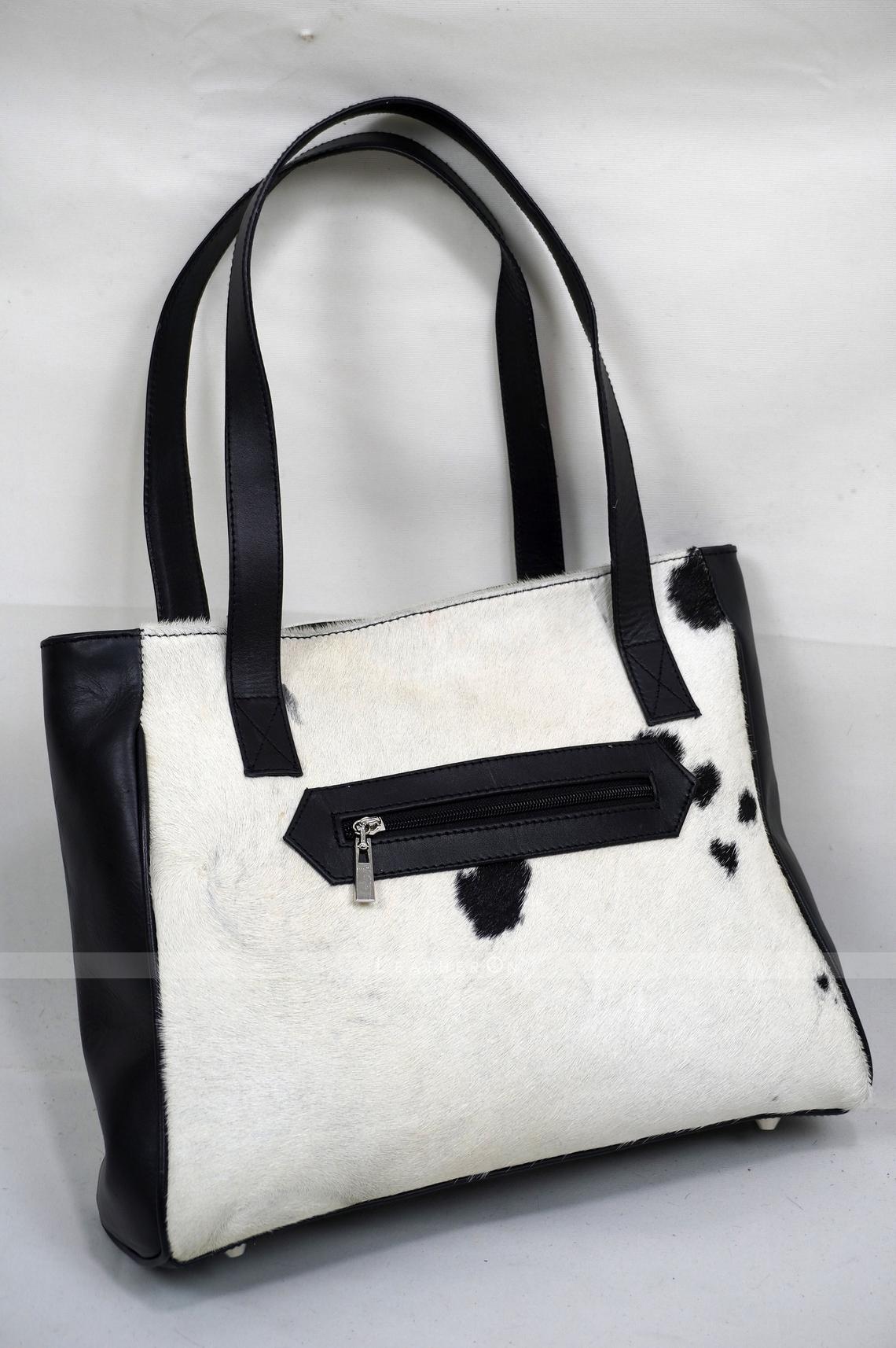 Natural Hair On Cowhide Handbag | Genuine Hair On Leather Shoulder Bag | Ladies Bag
