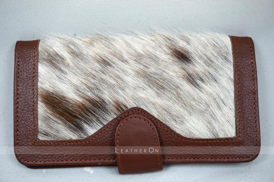 100% Natural Hair On Cowhide Clutch | Hair on Leather Clutch Wallet | Clutch Purse | Ladies Purse