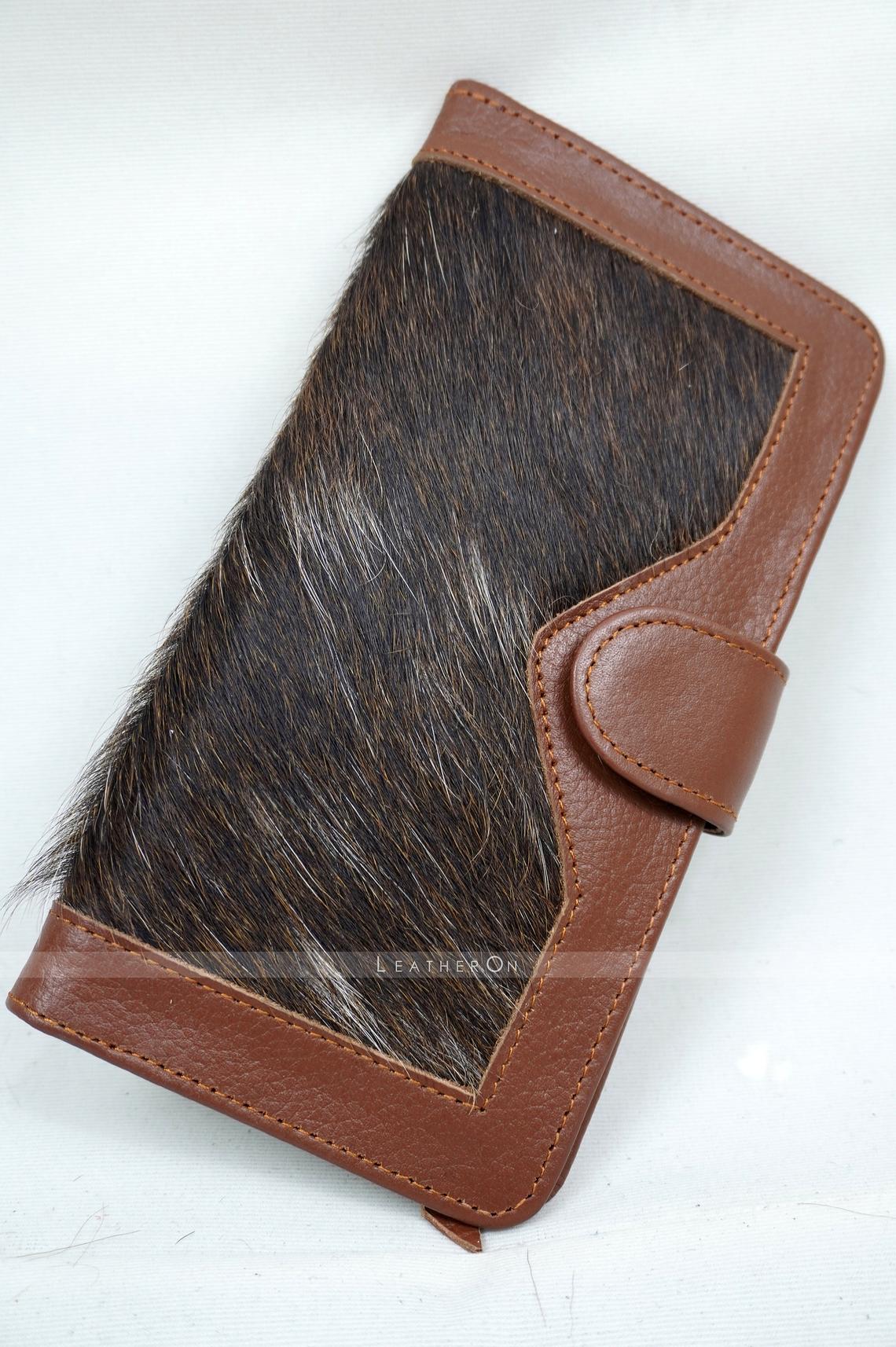 100% Natural Hair On Cowhide Clutch | Hair on Leather Clutch Wallet | Clutch Purse | Ladies Purse