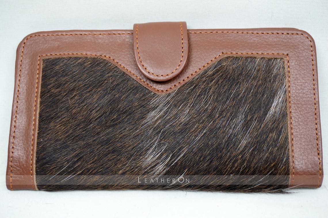 100% Natural Hair On Cowhide Clutch | Hair on Leather Clutch Wallet | Clutch Purse | Ladies Purse