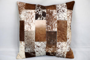 Cowhide Patchwork Pillow Covers Natural Cowhide Pillow Cases 100% Real Hair on Leather Patchwork Cushion Covers | PLW 201