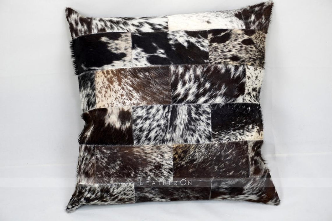 Cowhide Pillow Covers Natural Cowhide Patchwork Pillow Cases 100% Real Hair on Leather Patchwork Cushion Covers | PLW 202