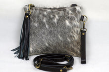 Load image into Gallery viewer, Cowhide Crossbody Bag - Cowhide Fur Purse - Zipper and Tassel Cowhide Clutch - Wristlet Bags with Strap (WB08)
