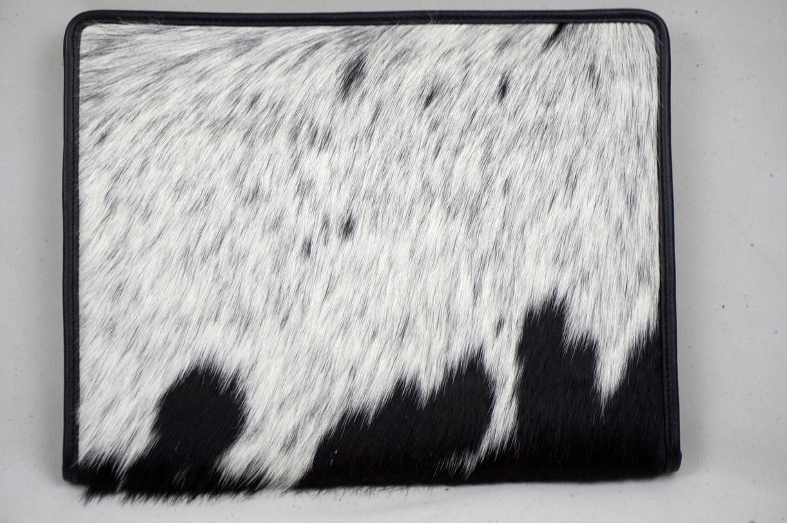 GENUINE Cowhide File Bag | Natural Hair-on Leather Office File Cover | Real Cow Skin Documents Bag | FC02
