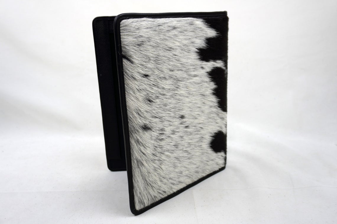GENUINE Cowhide File Bag | Natural Hair-on Leather Office File Cover | Real Cow Skin Documents Bag | FC02