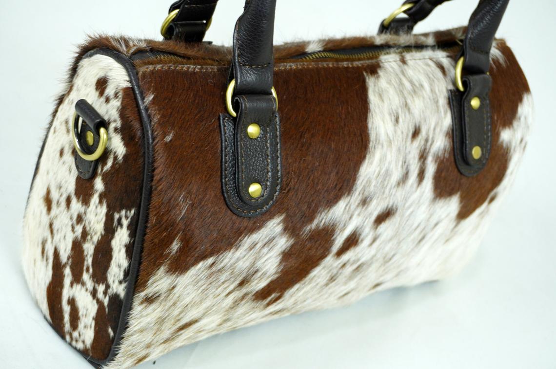 GENUINE Cowhide Barrel Bag | Real Cow Skin Shoulder Bag | Hair on Leather Hand Bag | Cowhide Ladies Bag | Cow Skin Women Bag