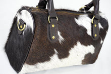 Load image into Gallery viewer, GENUINE Cowhide Barrel Bag | Real Cow Skin Shoulder Bag | Hair on Leather Hand Bag | Cowhide Ladies Bag | Cow Skin Women Bag
