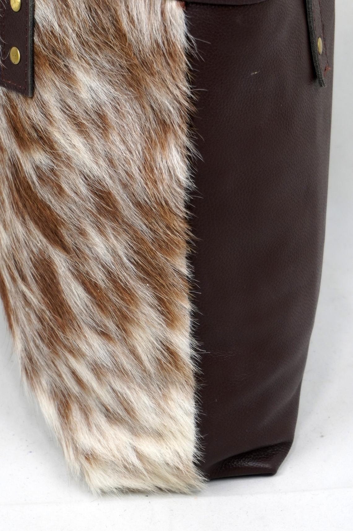 Natural Cowhide Tote Bags | Hair On Leather Cow Hide Handbags | Real Cow Skin Shoulder Bags | TB113