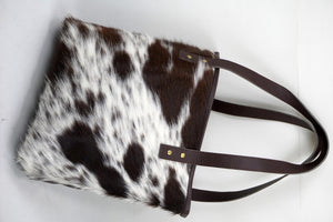 Natural Cowhide Tote Bags | Hair On Leather Cow Hide Handbags | Real Cow Skin Shoulder Bags | TB114
