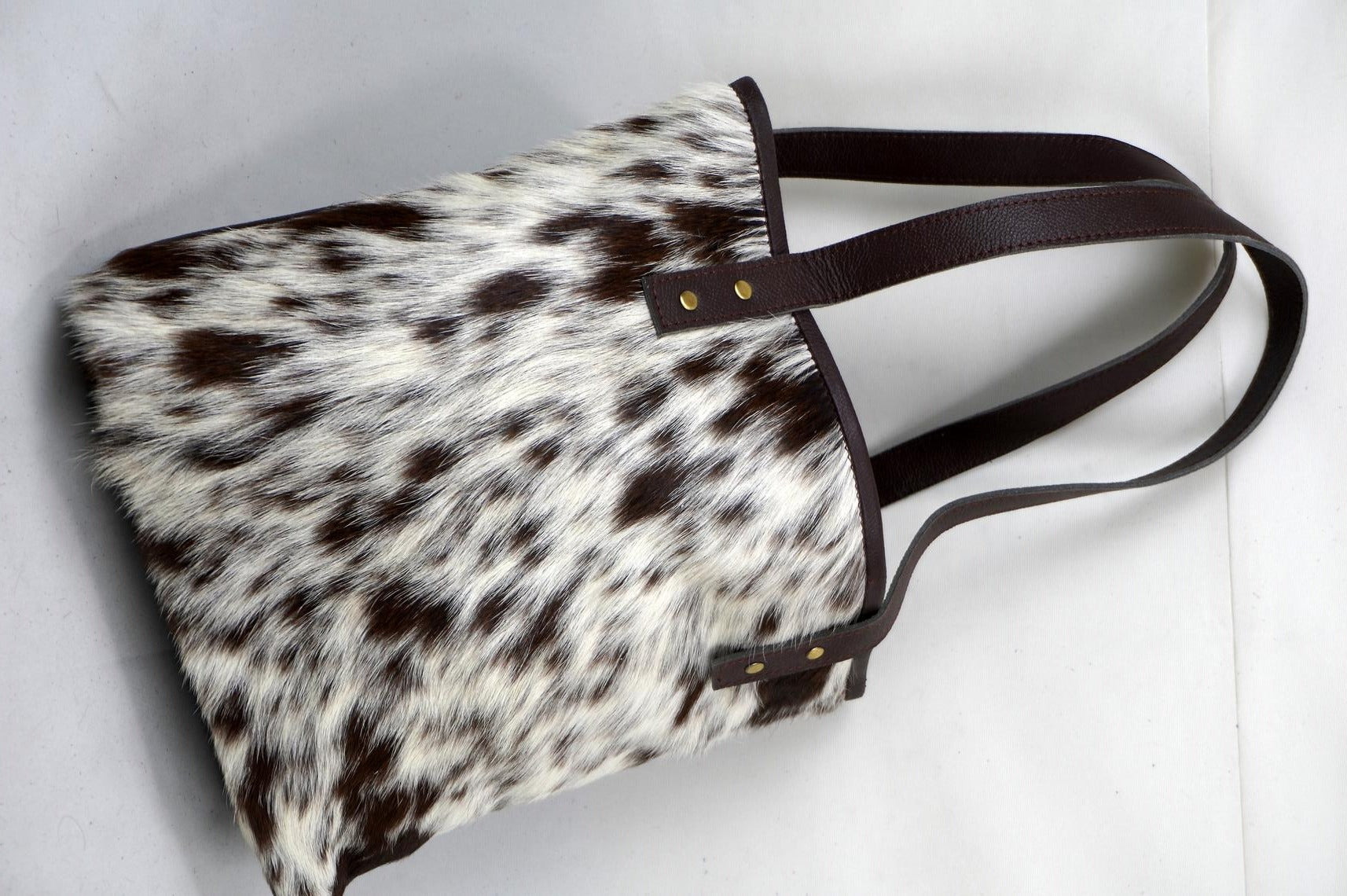 Natural Cowhide Tote Bags | Hair On Leather Cow Hide Handbags | Real Cow Skin Shoulder Bags | TB115