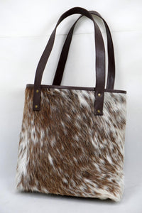 Natural Cowhide Tote Bags | Hair On Leather Cowhide Handbags | Real Cow Skin Shoulder Bags | TB117