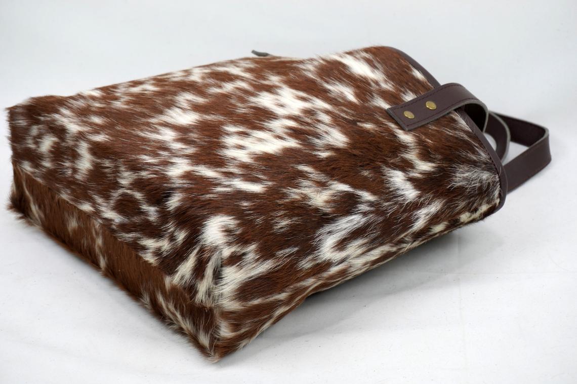 Double Sided Natural Cowhide Tote Bags |  Hair On Leather Cow Hide Handbags | Shoulder Bags | DTB122