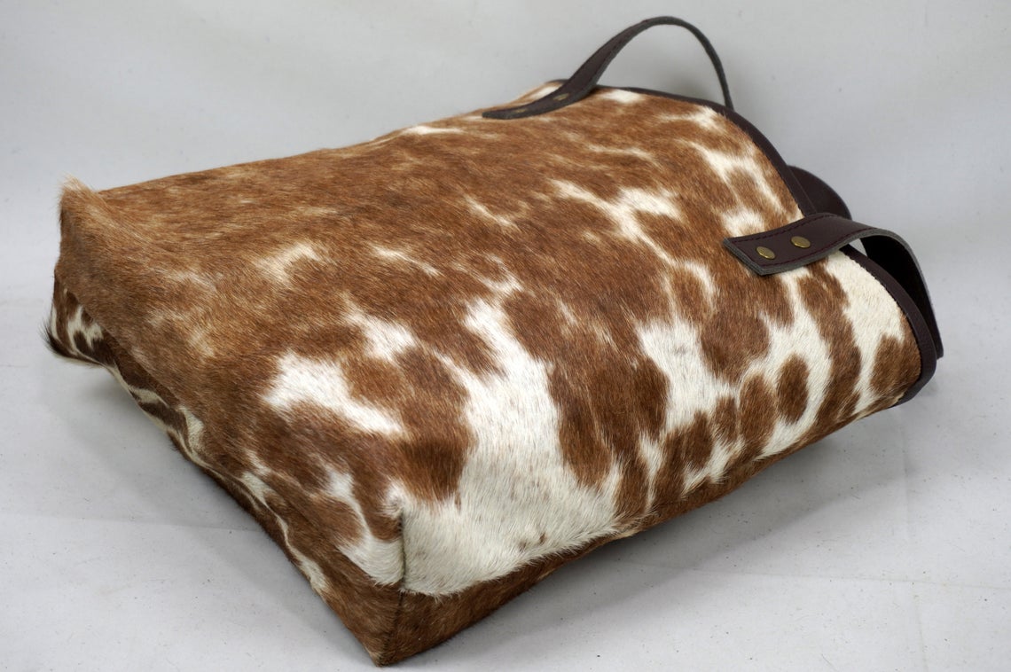 Double Sided Natural Cowhide Tote Bags |  Hair On Leather Cow Hide Handbags | Shoulder Bags | DTB123