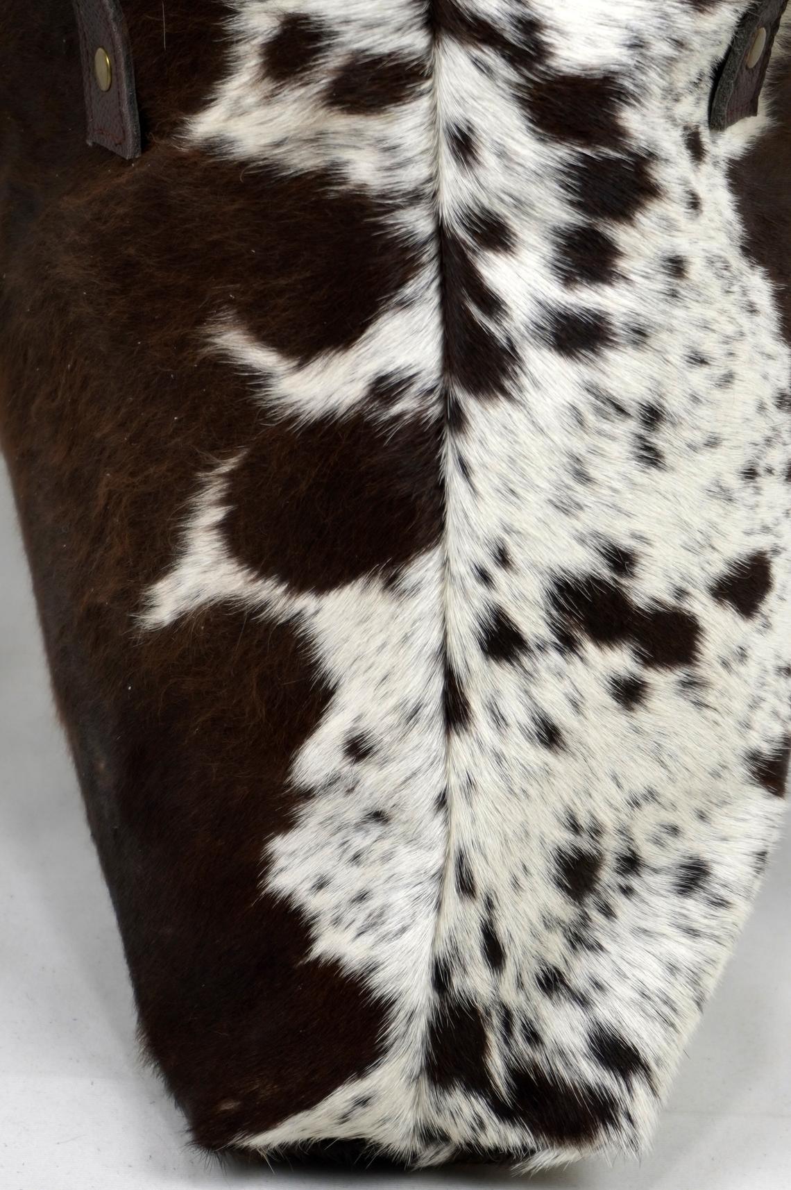 Double Sided Natural Cowhide Tote Bags |  Hair On Leather Cow Hide Handbags | Shoulder Bags | DTB124