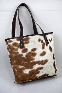 Double Sided Natural Cowhide Tote Bags |  Hair On Leather Cow Hide Handbags | Shoulder Bags | DTB123