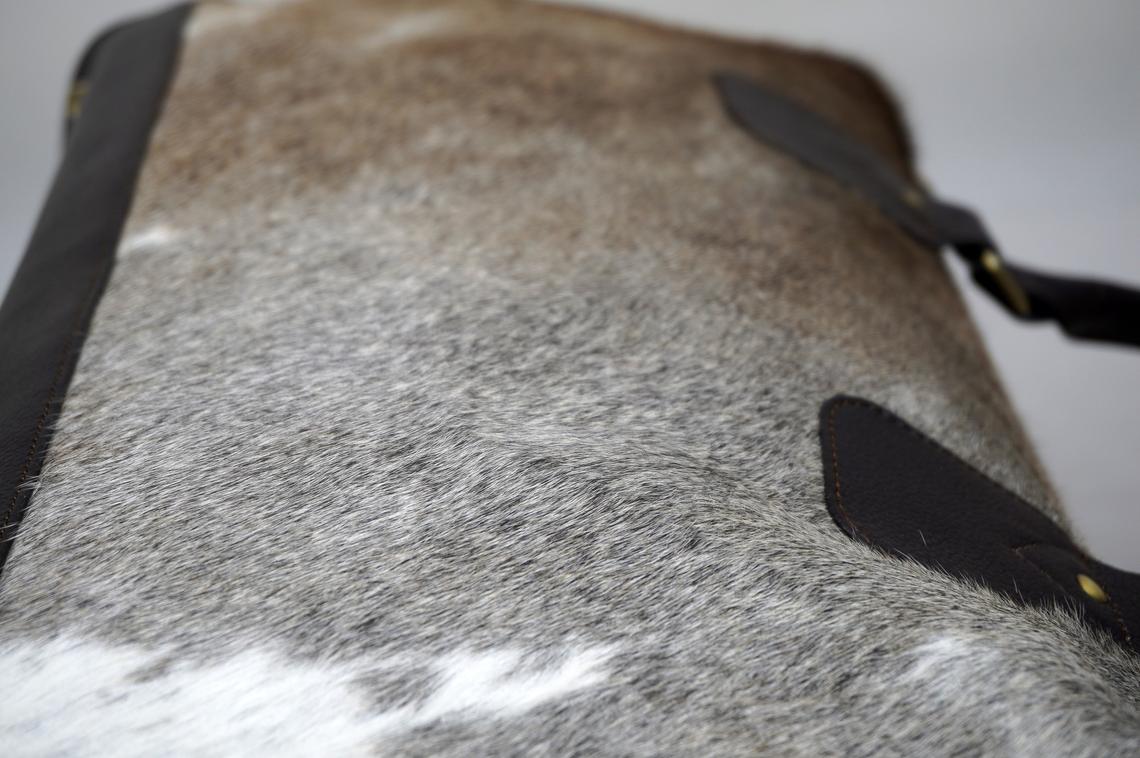 LARGE Natural COWHIDE Duffel Bag Real Hair On Leather TRAVEL Bag Original Cow Skin Luggage Bag | DB37