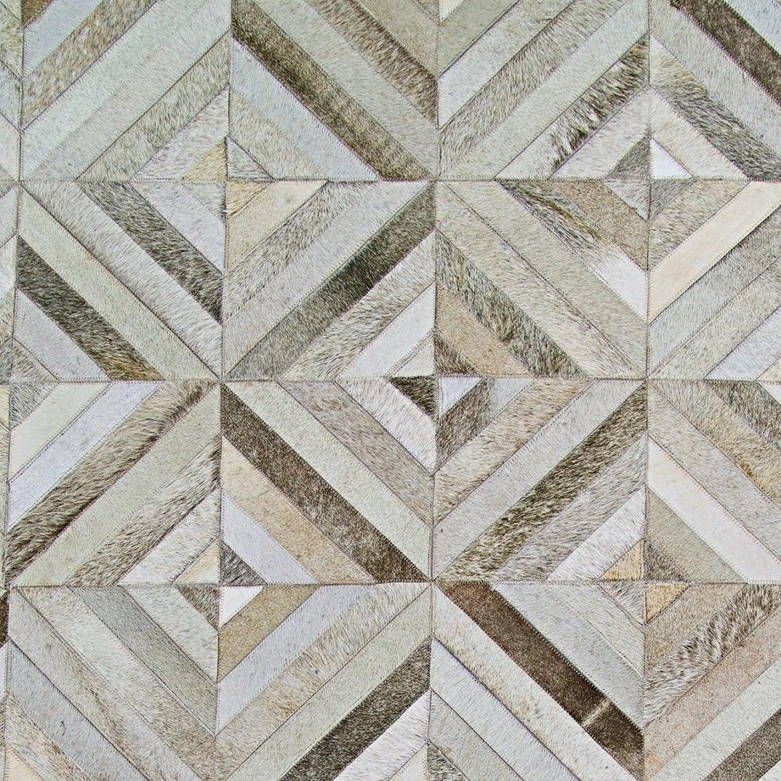 HANDMADE 100% Natural COWHIDE RUG | Patchwork Cowhide Area Rug | Real Cowhide Hallway Runner | Hair on Leather Cowhide Carpet | PR52