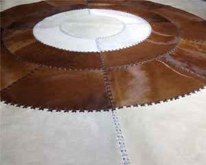HANDMADE 100% Natural COWHIDE RUG | Patchwork Cowhide Area Rug | Hair on Leather Cowhide Carpet | PR126