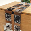 Handmade 100% Natural Cowhide Table Runner | Hair on Leather Patchwork Cow hide Table Top | TBR12