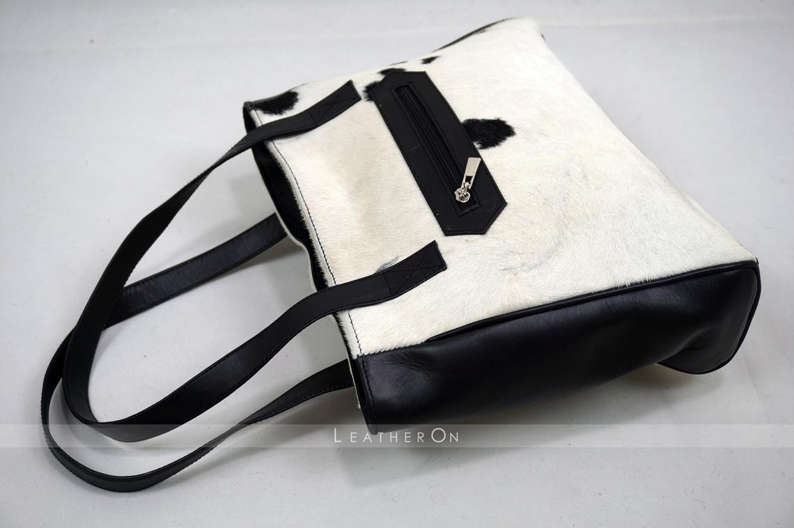 Natural Hair On Cowhide Handbag | Genuine Hair On Leather Shoulder Bag | Ladies Bag