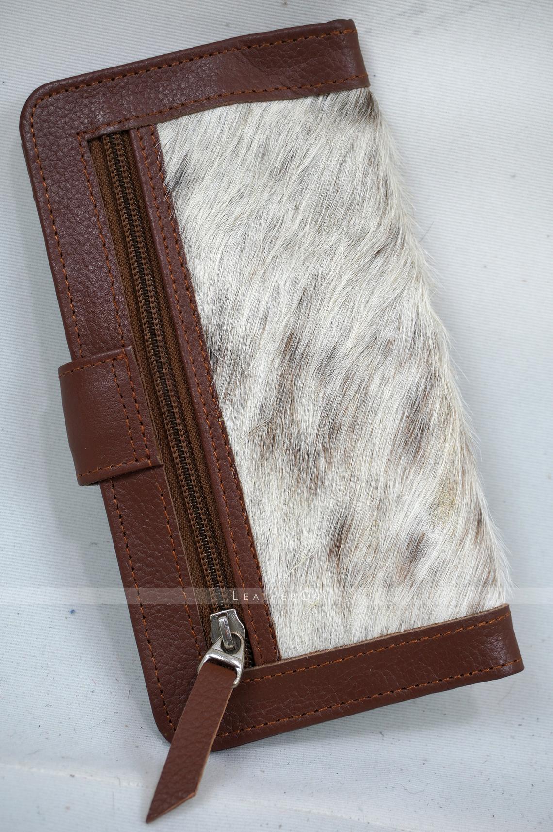 100% Natural Hair On Cowhide Clutch | Hair on Leather Clutch Wallet | Clutch Purse | Ladies Purse