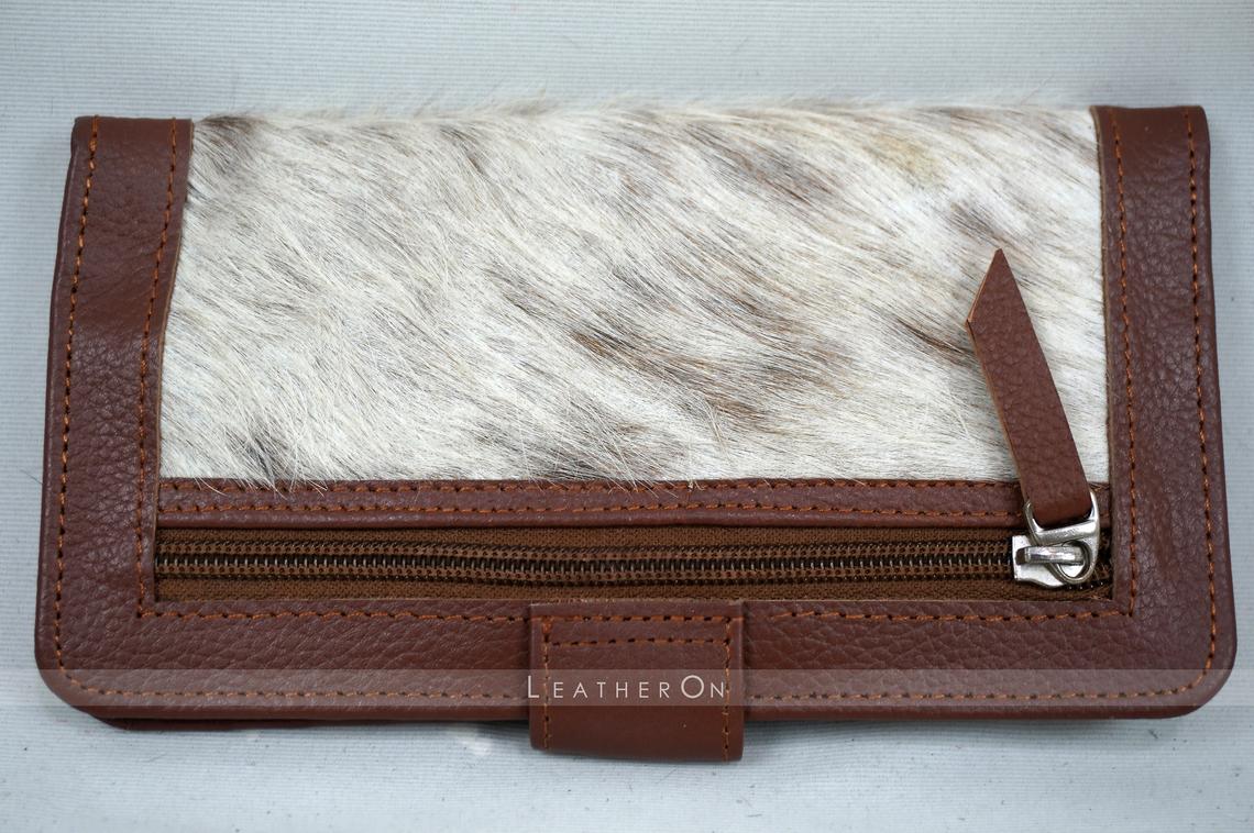 100% Natural Hair On Cowhide Clutch | Hair on Leather Clutch Wallet | Clutch Purse | Ladies Purse