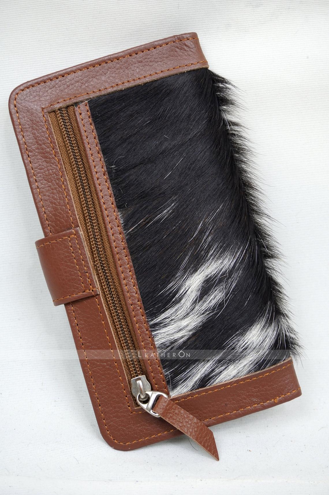 100% Natural Hair On Cowhide Clutch | Hair on Leather Clutch Wallet | Clutch Purse | Ladies Purse