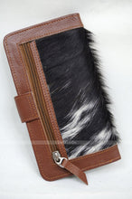 Load image into Gallery viewer, 100% Natural Hair On Cowhide Clutch | Hair on Leather Clutch Wallet | Clutch Purse | Ladies Purse
