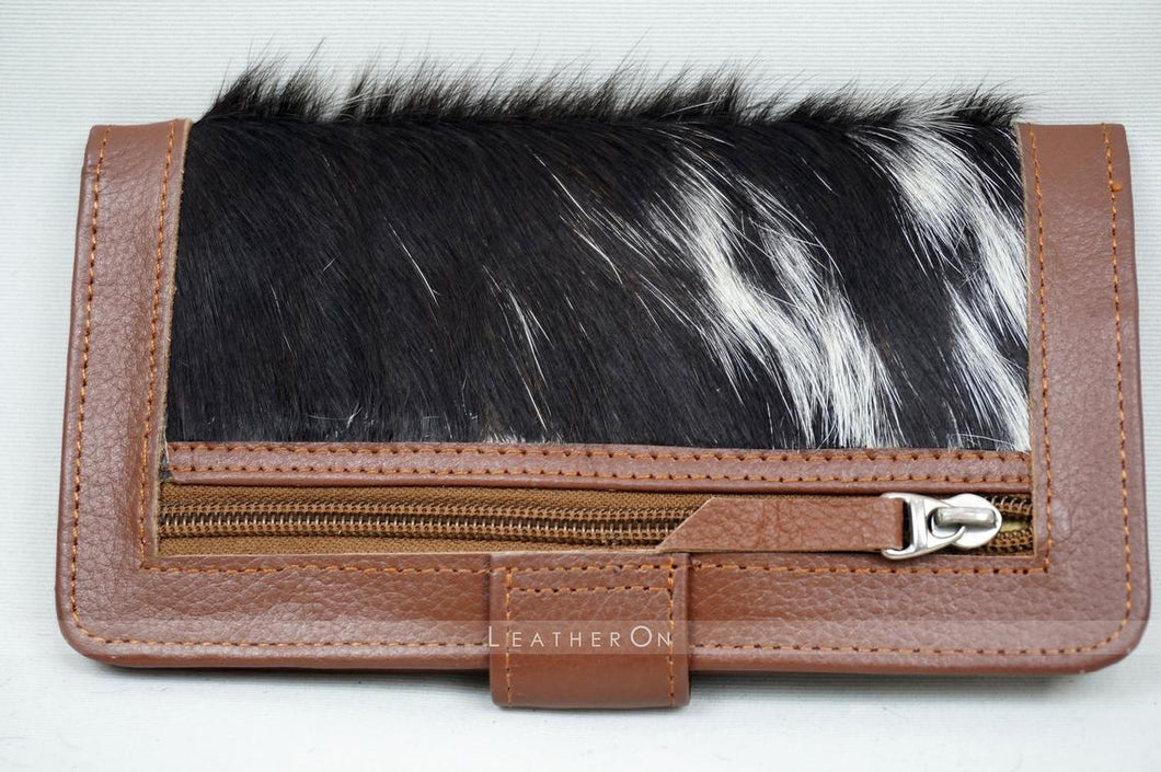 100% Natural Hair On Cowhide Clutch | Hair on Leather Clutch Wallet | Clutch Purse | Ladies Purse