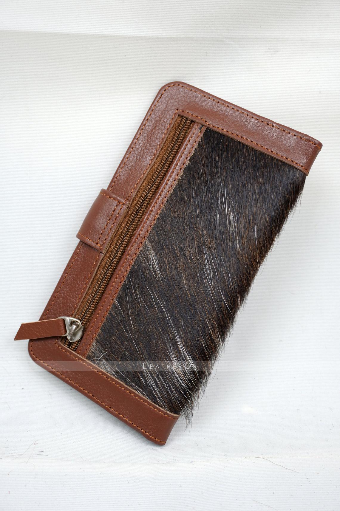 100% Natural Hair On Cowhide Clutch | Hair on Leather Clutch Wallet | Clutch Purse | Ladies Purse