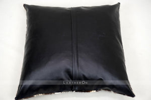 Genuine Cowhide Pillow Covers Natural Hair on Leather Cushion Covers Real Cowhide Pillow Cases | PLW 205