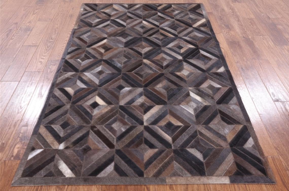 HANDMADE 100% Natural COWHIDE RUG | Patchwork Cowhide Area Rug | Real Cowhide Hallway Runner | Hair on Leather Cowhide Carpet | PR54