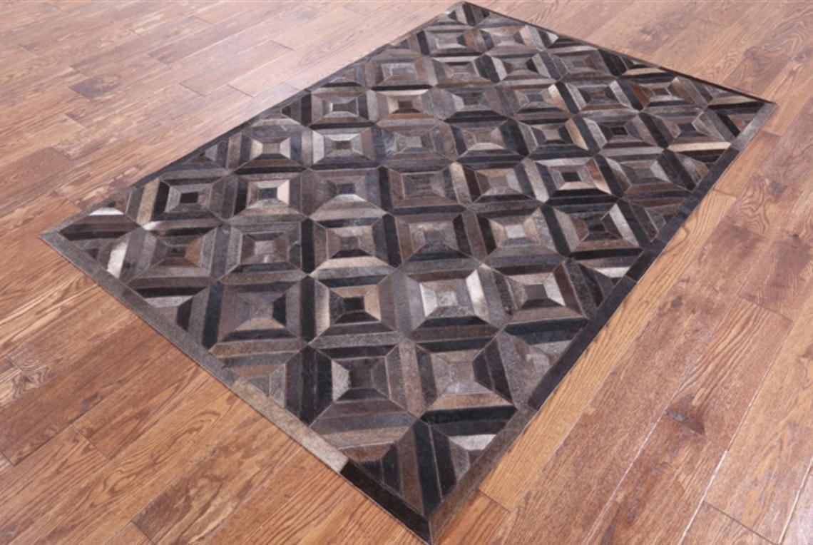 HANDMADE 100% Natural COWHIDE RUG | Patchwork Cowhide Area Rug | Real Cowhide Hallway Runner | Hair on Leather Cowhide Carpet | PR54