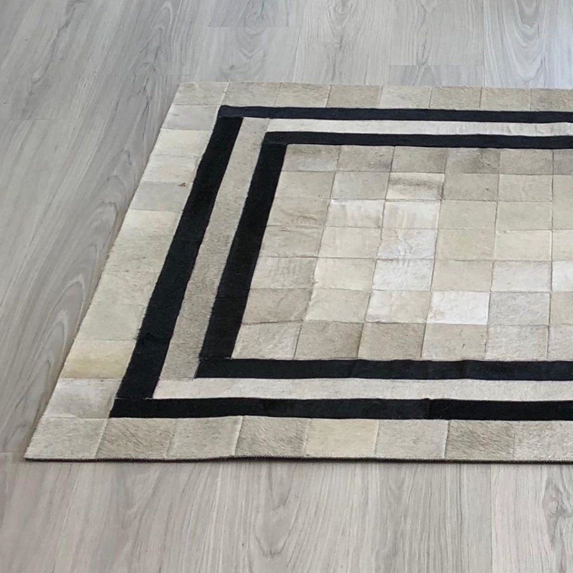 HANDMADE 100% Natural COWHIDE RUG | Patchwork Cowhide Area Rug | Real Cowhide Hallway Runner | Hair on Leather Cowhide Carpet | PR73