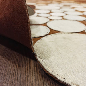 HANDMADE 100% Natural Patchwork COWHIDE RUG | Real Cowhide Hallway Runner | Hair on Leather Carpet | PR139