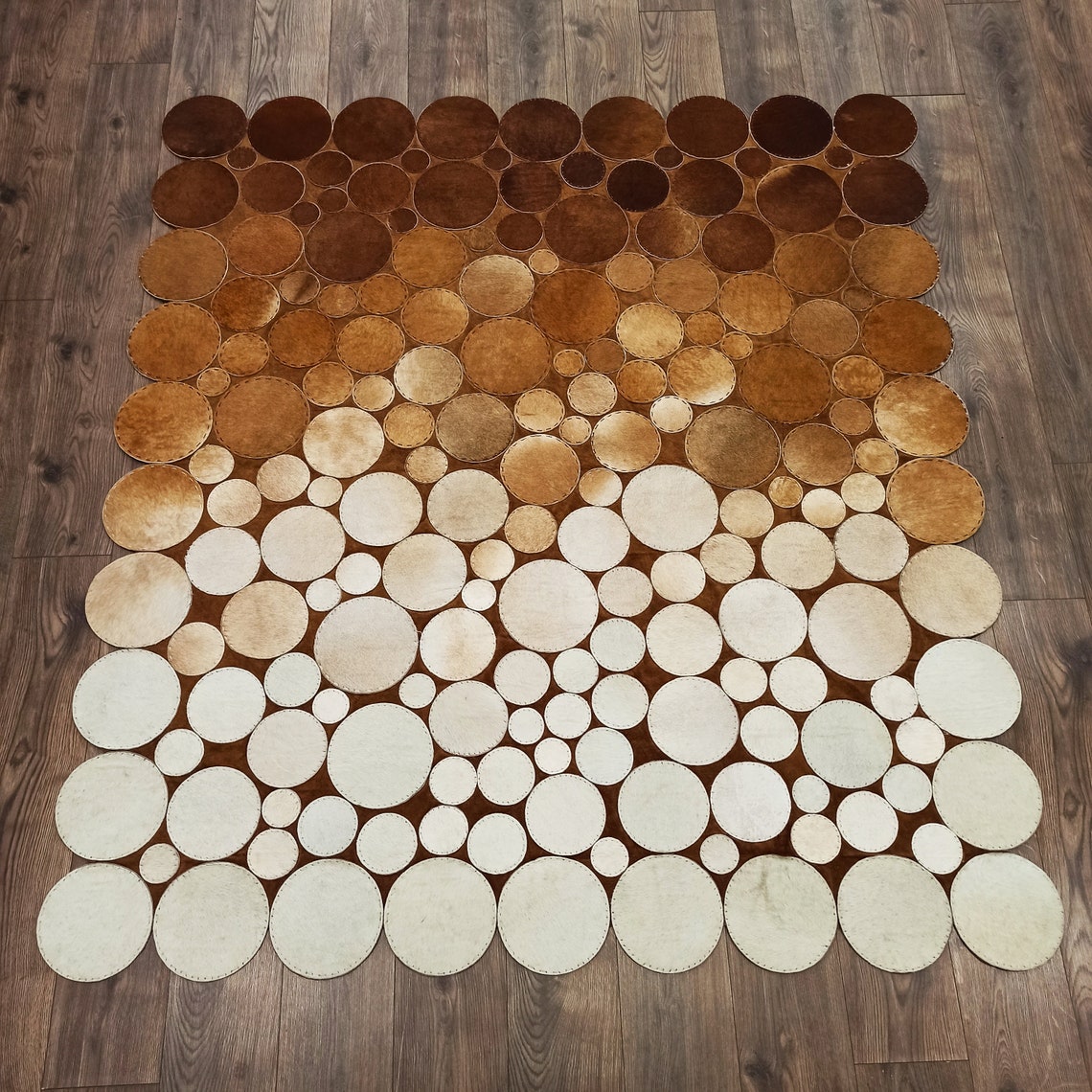 HANDMADE 100% Natural Patchwork COWHIDE RUG | Real Cowhide Hallway Runner | Hair on Leather Carpet | PR139