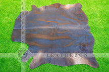 Load image into Gallery viewer, Small ( 4.6 X 4.8 ft. ) EXACT As PHOTO !! 100% Natural Cowhide Hair on Leather Area Rug | Original Hair on Cowhide Leather Area Rug
