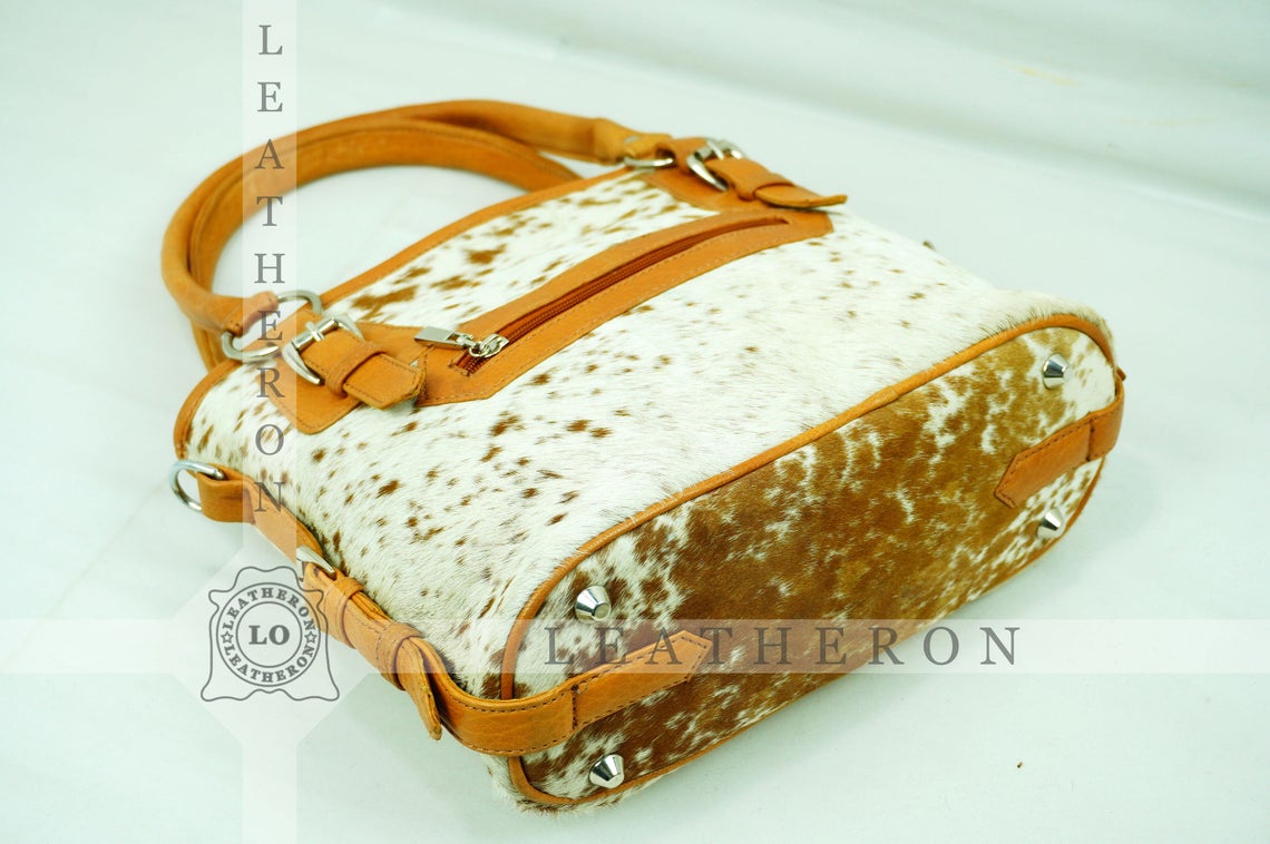 Natural Hair On Cowhide Handbag | Genuine Hair On Leather Shoulder Bag | Real Cow Skin Ladies Bag