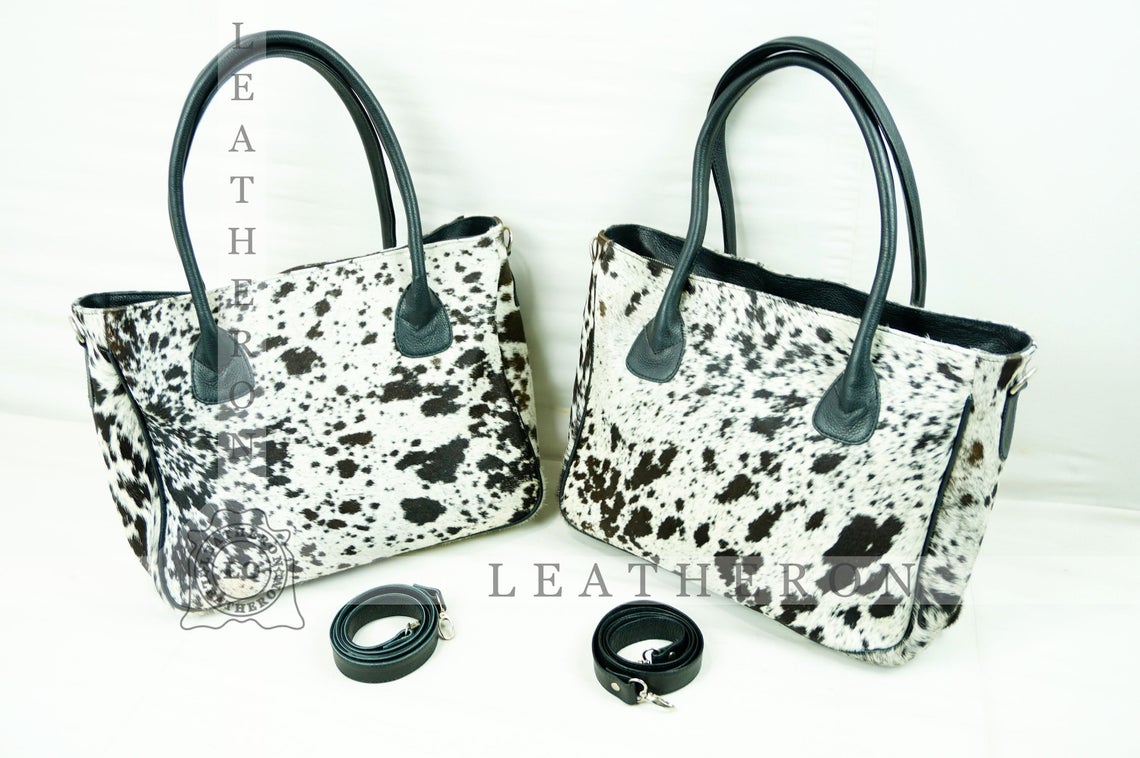 Natural Hair On Cowhide Handbag | Genuine Hair On Leather Shoulder Bag | Real Cow Skin Ladies Bag