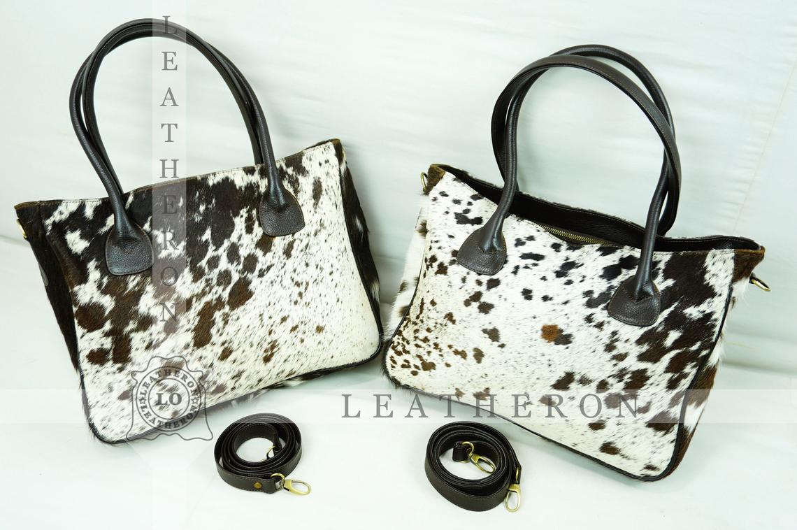 Natural Hair On Cowhide Handbag | Genuine Hair On Leather Shoulder Bag | Real Cow Skin Ladies Bag