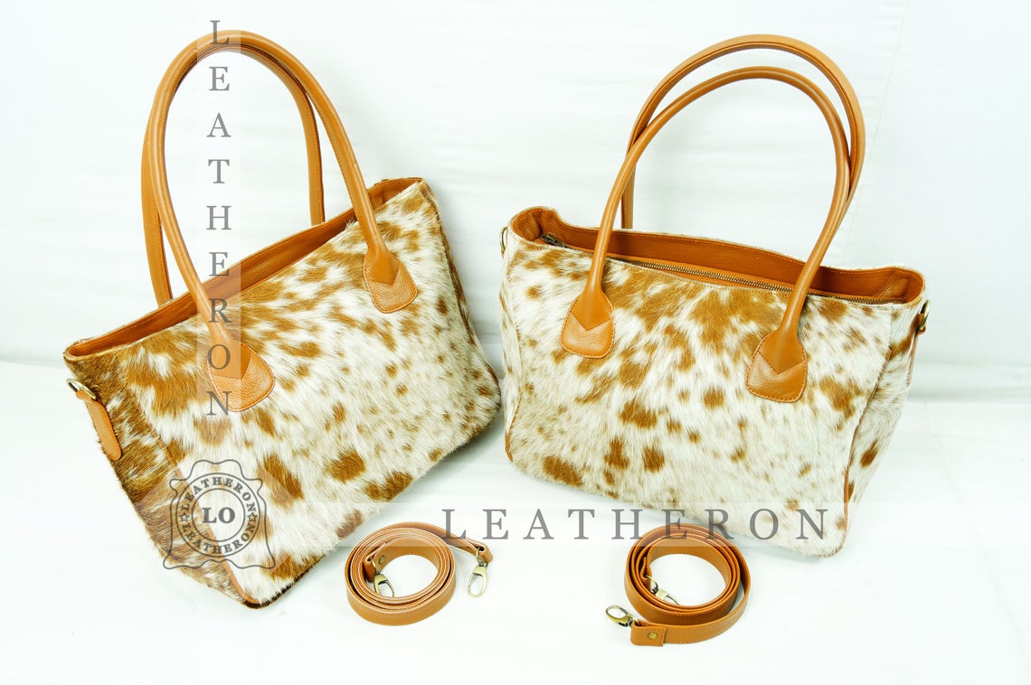 Natural Hair On Cowhide Handbag | Genuine Hair On Leather Shoulder Bag | Real Cow Skin Ladies Bag