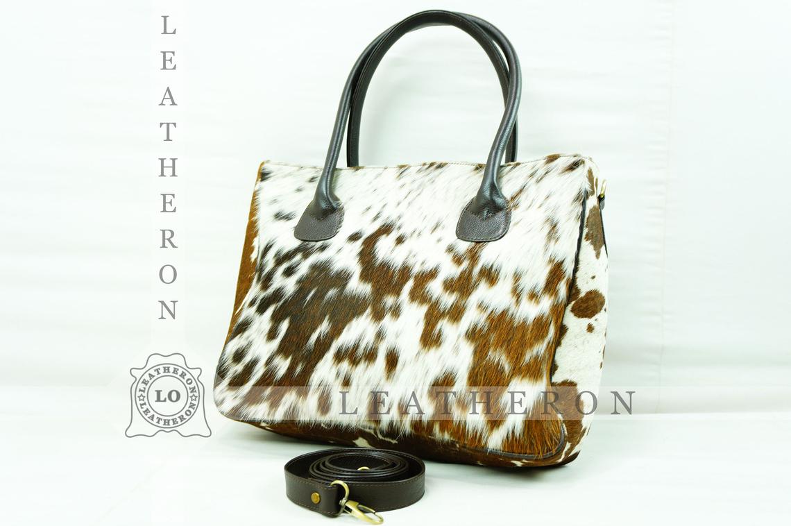 Natural Hair On Cowhide Handbag | Genuine Hair On Leather Shoulder Bag | Real Cow Skin Ladies Bag