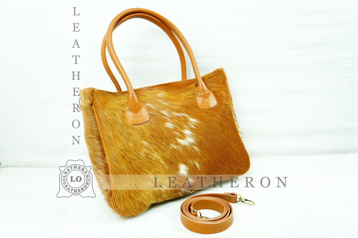 Natural Hair On Cowhide Handbag | Genuine Hair On Leather Shoulder Bag | Real Cow Skin Ladies Bag